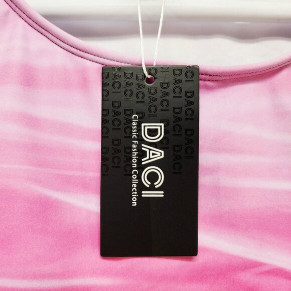 Womens Swimsuit Sleeveless Gradient Pink Tank Top By Daci Size 2XL - Picture 6 of 9